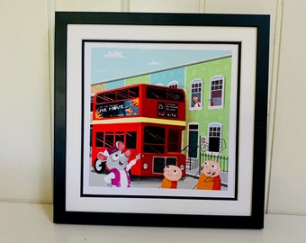 The Little Cockroach, London Bus Print, Framed London Childrens Print, Giclée Photorag Print, Kids Wall Art, from Grandparents, Artist
