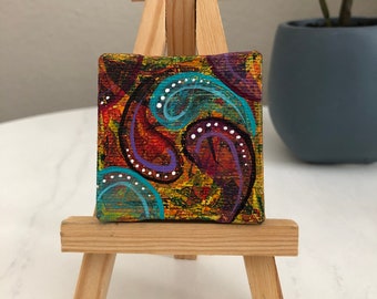 ミニミクストメディア抽象絵画 - Etsy 日本