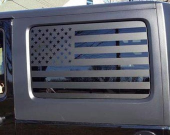 American Flag Side Window Decals for any vehicle Max 22x36"
