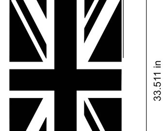Union Jack UK Flag Window Decals fits SUV, Car (you MUST confirm size when ordering) height limit 22.5”, price changes according to length