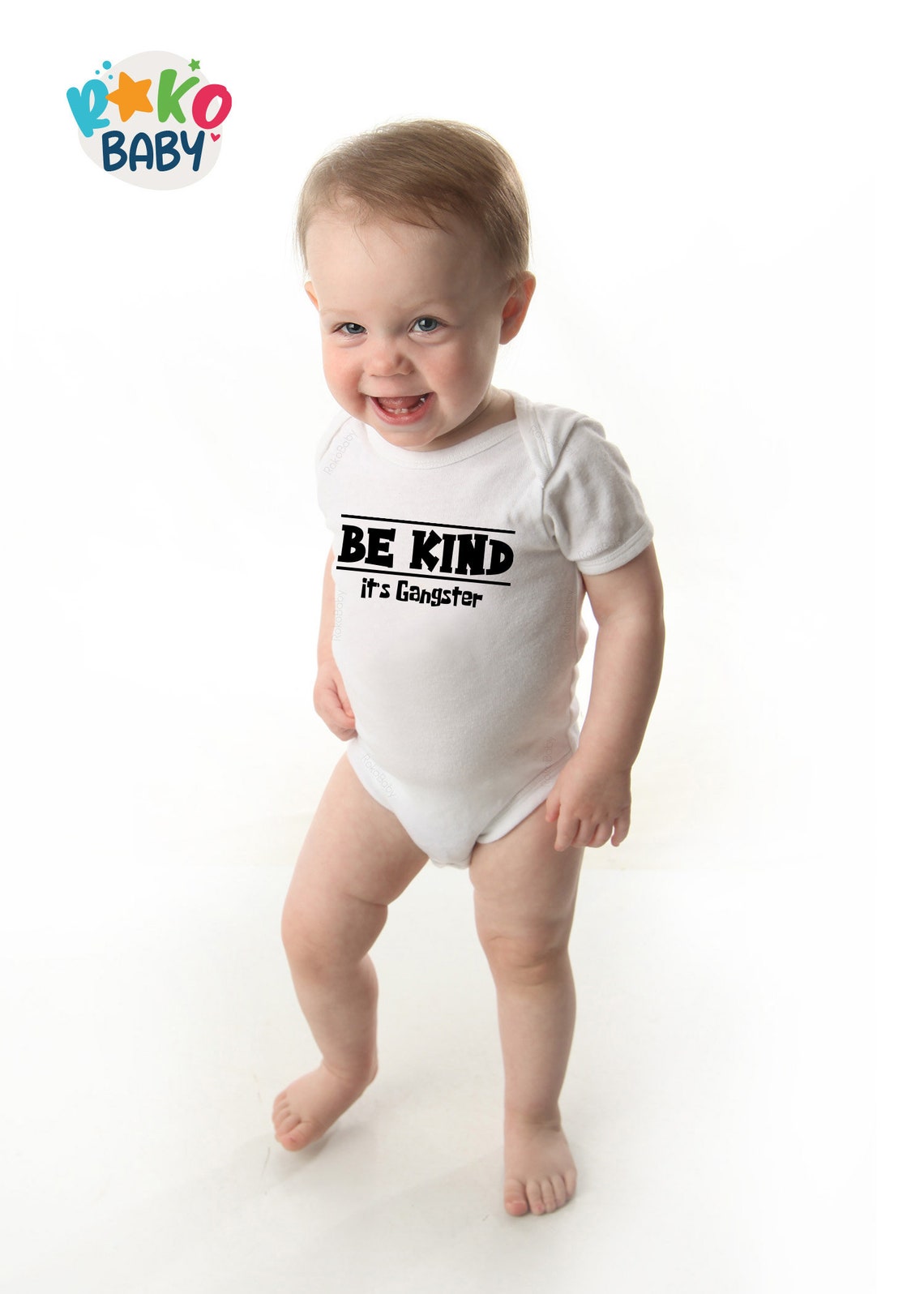 Funny Baby Boy Onesie® Be Kind It's Gangster Baby Boy | Etsy