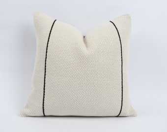 Striped Pillow, 20x20 Turkish Kilim Pillow, Decorative Pillow, Couch Throw Pillow, Modern Pillow, Cotton Pillow, Cushion Cover, Home Decor
