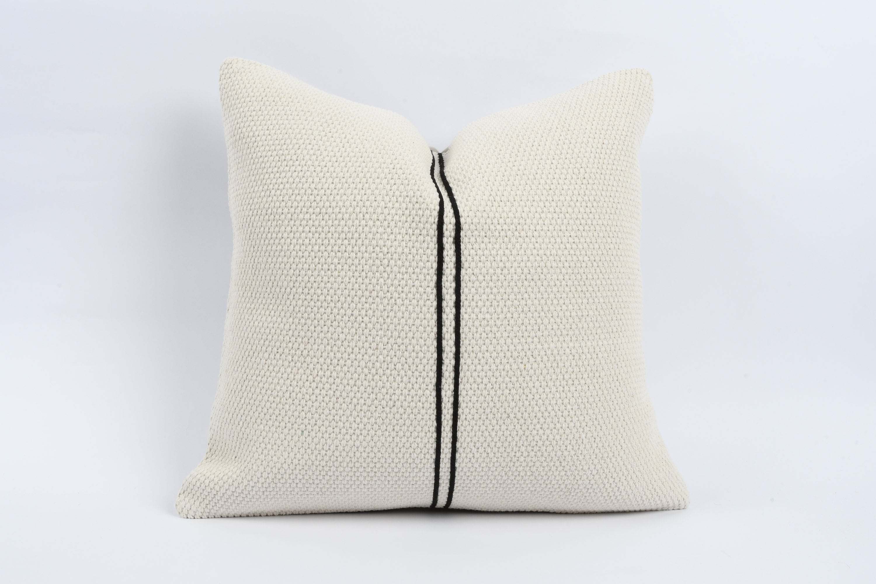 20x20 Turkish Kilim Pillow, Livingroom Decor, Throw Pillow, Decorative Pillow, Sofa Accent Pillow, Cushion Cover, Black Striped Pillow