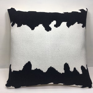 20x20 Turkish Kilim Pillow, Livingroom Decor, Throw Pillow, Decorative Pillow, Sofa Accent Pillow, Cushion Cover, Black Striped Pillow