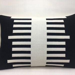 Striped Pillow,16x24 Turkish Kilim Pillow,White And Black Pillow,Handwoven Couch Pillow,Decorative Pillow,Anatolian Throw Pillow,gift pillow