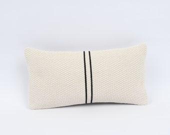 Turkish Kilim Pillow, 8x16 Kilim Pillow, Cotton Pillow, Striped Pillow, Decorative Throw Pillow, Handmade Couch Pillow, Kilim Cushion Cover