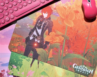 Genshin Impact Mousepad Ganyu Diluc, Fast shipping from USA Size 12*10.5 Inch