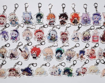 NEW Genshin Impact Character Keychains Venti Zhongli Childe Diluc Klee Razor Keqing Ningguang Beidou Fast US Shipping