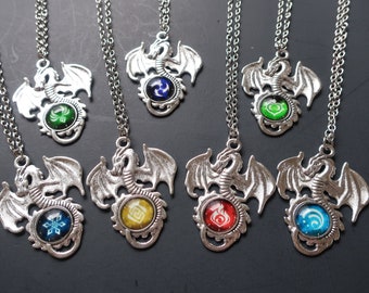 Genshin Impact Dragon Vision Necklace Glow in the Dark | Genshin Impact Dragon Element Necklace Pyro Hydro Electro Cryo Dendro Anemo Geo