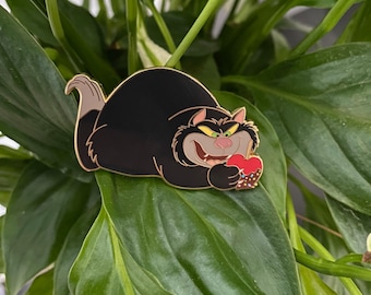 Lucifer with Candy Apple enamel pin - hard enamel pin - Cinderella - Disney inspired pin.