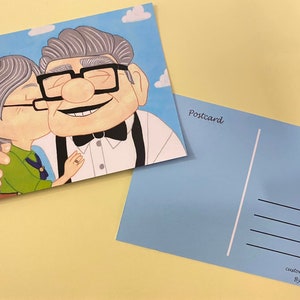Postcard Carl and Ellie old Disney  inspired - Postcards / Art Prints - UP
