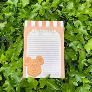 NOTEPAD Waffle / Waffle shop pink mickey mouse disney inspired cute writingpaper snailmails / Mickey Waffle