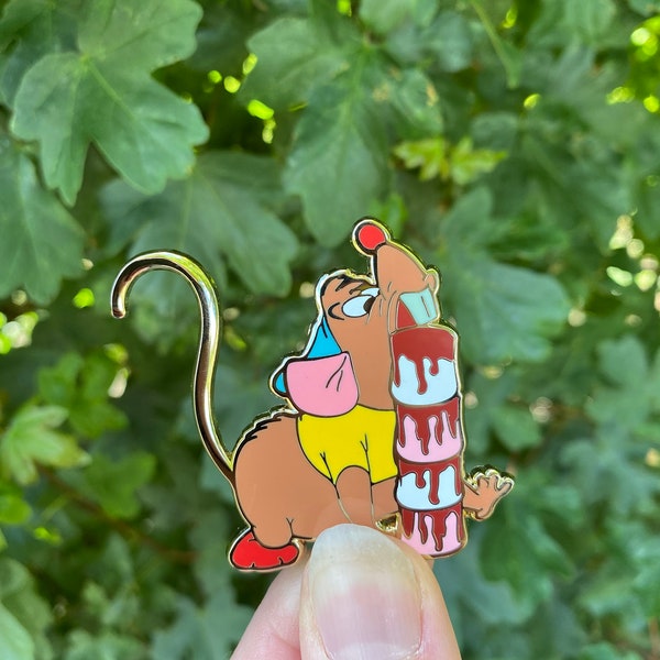 Gus with Candy/ Marshmallows enamel pin - hard enamel pin - Cinderella - Disney inspired pin.