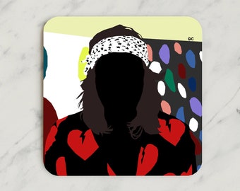 Coaster, Noel Fielding Abstract Portrait, Digital Art Print, Original Artwork, Unique Design