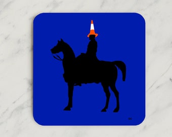 Coaster, Duke Of Wellington, Glasgow, Scotland, Landmark, Traffic Cone, Digital Art Print, Original Artwork, Unique Design