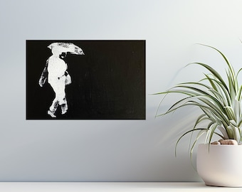 Acrylic On Board Painting, 2016, Black & White Series, One Off Original Artwork, 20 cm x 30 cm, 8" x 12"