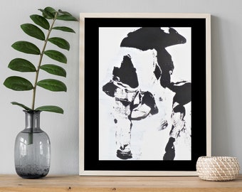 Impression giclée contrecollée de haute qualité en édition limitée sur papier Hahnemühle Fine Art nacré, noir et blanc, oeuvre d'art originale, format A4, 29,9 x 20,3 cm