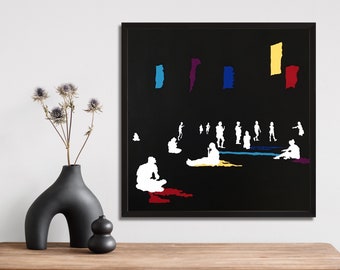 Limitowana edycja wysokiej jakości wydruków giclée w oprawie na papierze Hahnemühle Fine Art Pearl, „Festival”, oryginalne dzieło sztuki, 30 cm x 30 cm, 12" x12"