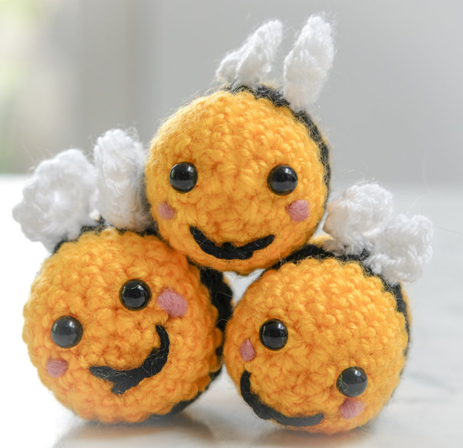 Set of 3 Tiny Crochet Bees | Etsy