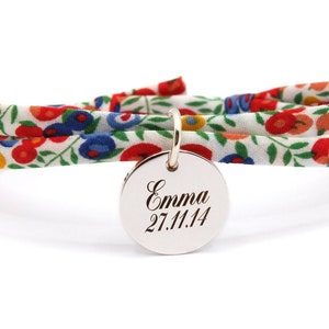 Personalized Bracelet with Engraved Name Medal Personalized Liberty Bracelet, Personalized Women&#39;s Bracelet, Mom Gift, Birth Gift