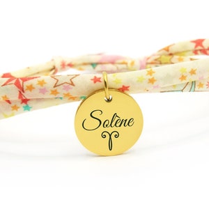 Personalized Bracelet with Engraved Name Medal Personalized Liberty Bracelet, Personalized Women&#39;s Bracelet, Mom Gift, Birth Gift