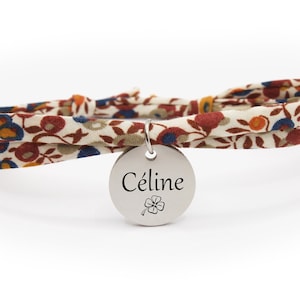 Personalized Bracelet with Engraved Name Medal Personalized Liberty Bracelet, Personalized Women&#39;s Bracelet, Mom Gift, Birth Gift