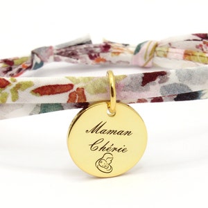 Personalized Bracelet with Engraved Name Medal Personalized Liberty Bracelet, Personalized Women&#39;s Bracelet, Mom Gift, Birth Gift