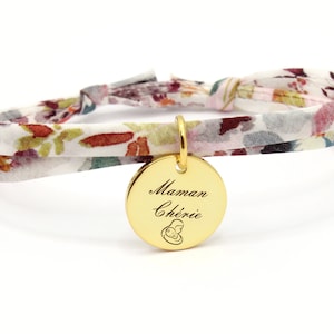 Personalized Bracelet with Engraved Name Medal Personalized Liberty Bracelet, Personalized Women&#39;s Bracelet, Mom Gift, Birth Gift