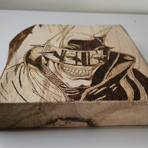 The Batman Who Laughs Pyrography Art Plaque Batman Joker Hand Burnt ...