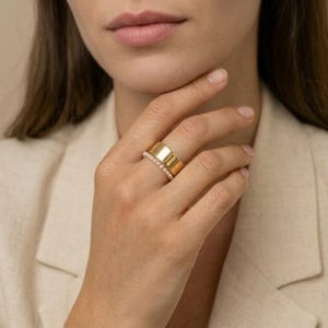 Oura Ring Slim Covers & 1,6 mm Perle Ring Set | 18K Vergoldetes Titanband | Anlaufsicher