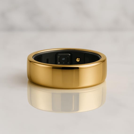 Glossy Gold TPU Case for Oura Ring – Electroplated Cover, 2-Piece Set (Highly Recommended)