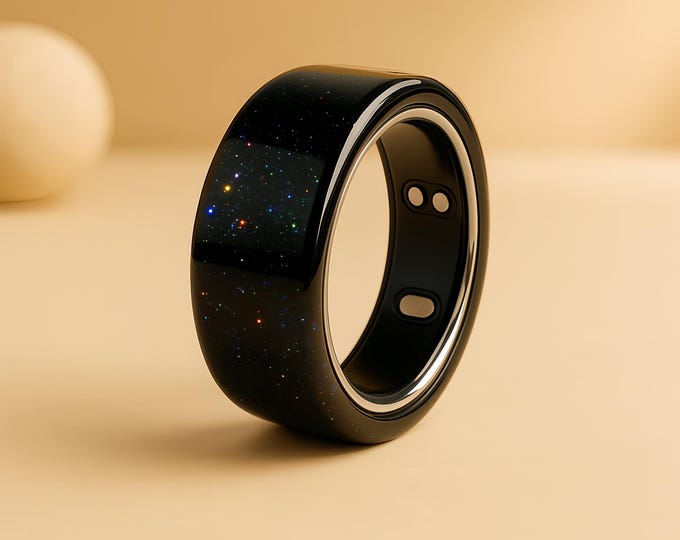 Black Glitter TPU Cover 2-Pack for Oura Ring: Protective Sparkly Case