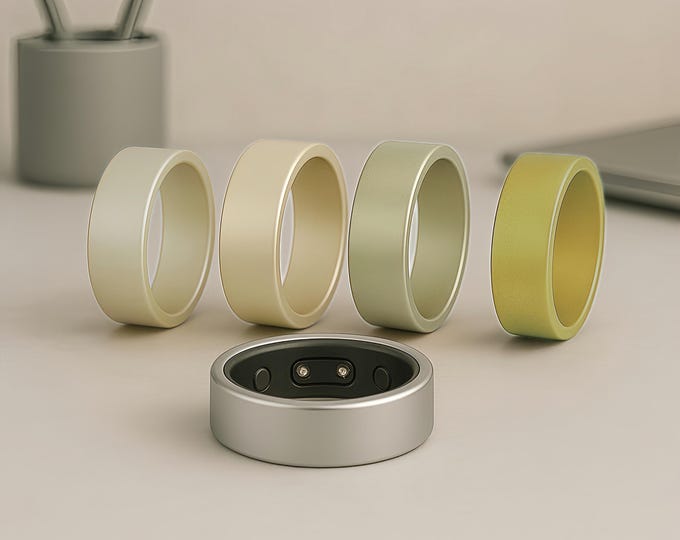 Vintage Gold Oura Ring Cover 2-Pack: TPU Protector, Gen 3/4, Sizes 6-10