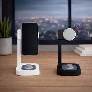 Soporte cargador MagSafe para iPhone y Oura Ring: base doble minimalista, organizador de Apple impreso en 3D