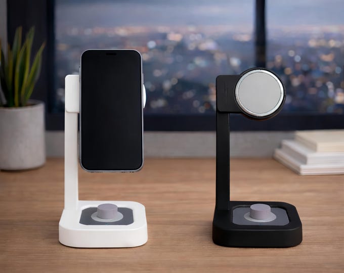 MagSafe iPhone and Oura Ring Charger Stand – Minimalist Dual Dock, 3D Printed Apple Organizer