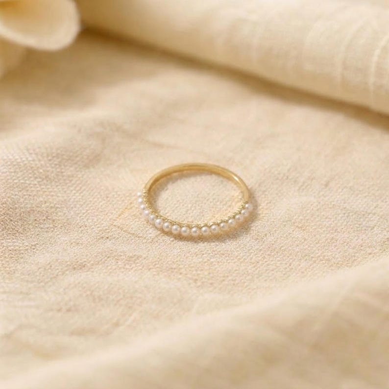 Oura Ring Slim Covers & 1.6mm Pearl Ring Set | 18K Gold Plated Titanium Band | Non-Tarnish No Cover Needed