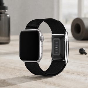 Hybrid nylonrem för WHOOP 5.0 + Apple Watch – Justerbara metallkontakter, EKG-kompatibel