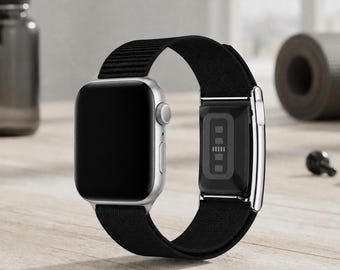 Hybrid nylonrem för WHOOP 5.0 + Apple Watch – Justerbara metallkontakter, EKG-kompatibel