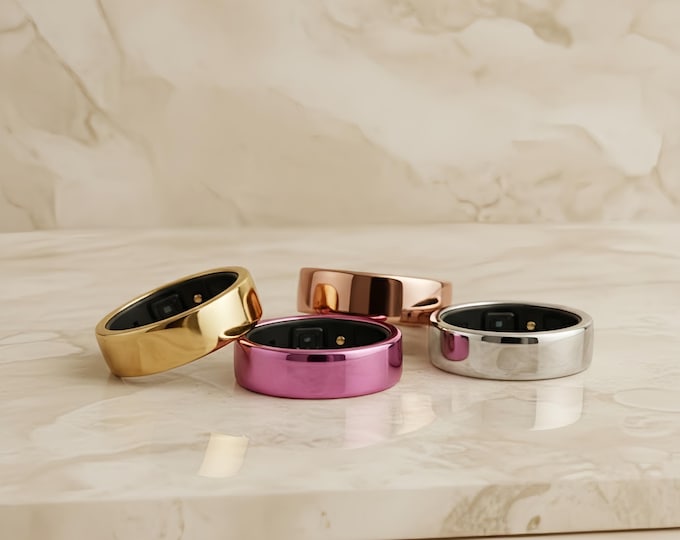 Metallic glossy TPU Case for Oura Ring – Electroplated Protective Covers, 2-Pack Multi-Set