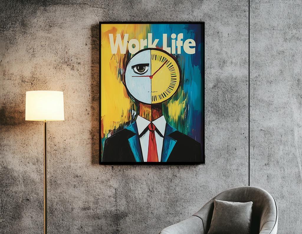 Work Life Balance Poster. Office Job. High Resolution PNG. POD Supplies ...