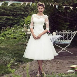 Short knee Length wedding dress I.D 500
