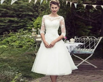 Short knee Length wedding dress I.D 500