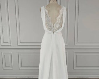 Open Back Lace Boho Wedding Dress, wedding dress Wrap I.D 441
