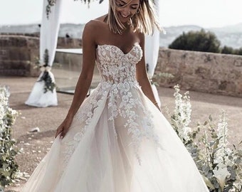 Boho Wedding Dress, elegant dress I.D 354