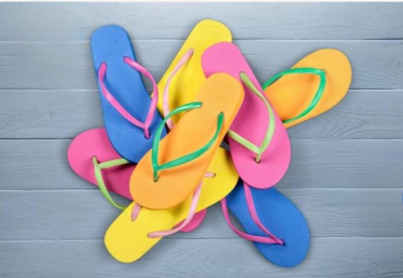 Flip flops for wedding guest Custom made so that no guest stops dancing on the dance floor Colorful mix