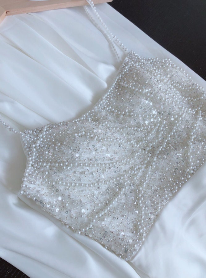 Sweetheart Spaghetti Straps with Lace-up White