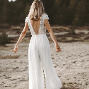 Boho-Hochzeitsoverall mit V-Ausschnitt, ID 445