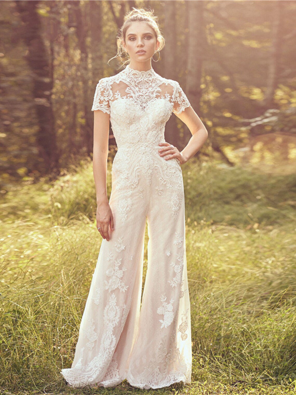 Nikisimple Bride Pants Suit Wedding Party Bridal Lace Short Etsy