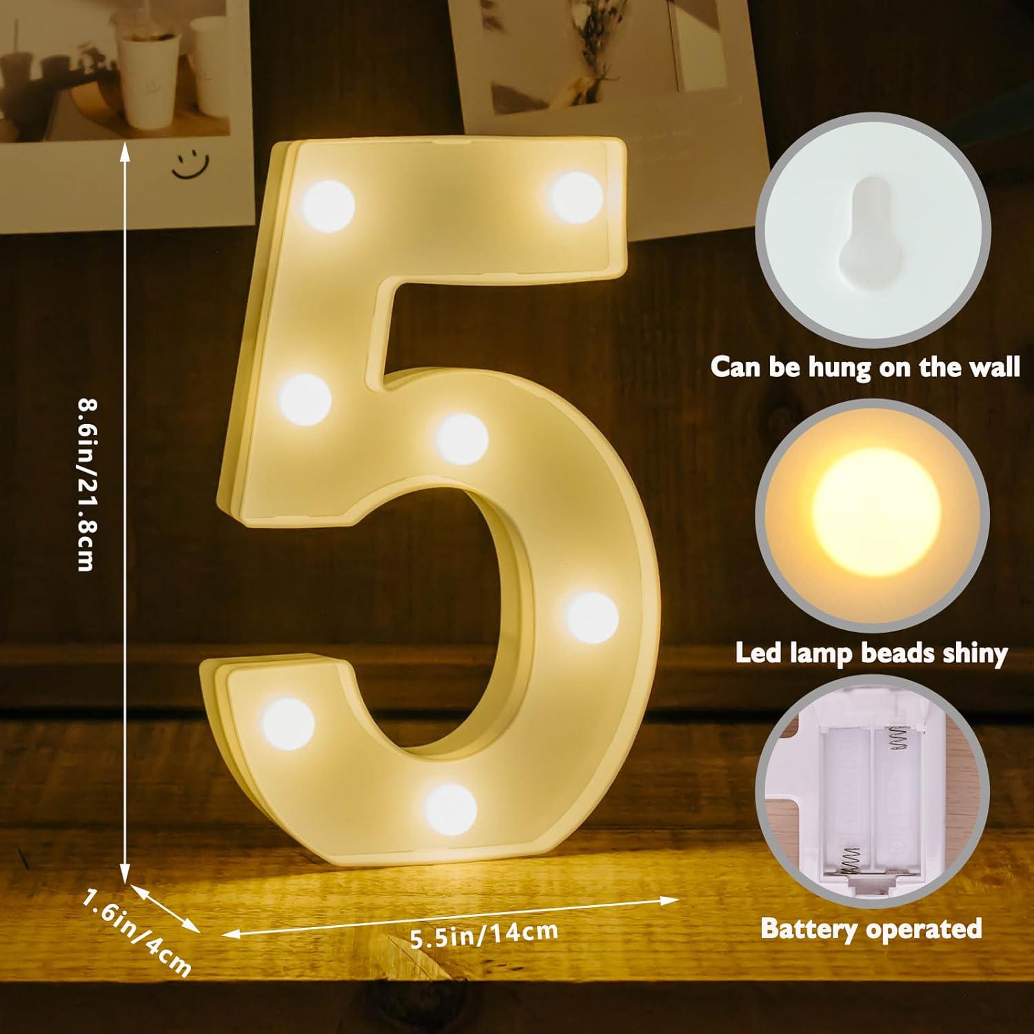 Led Numbers For Decor Decorative LED Light up Number Letters, White Plastic Marquee Lights ...