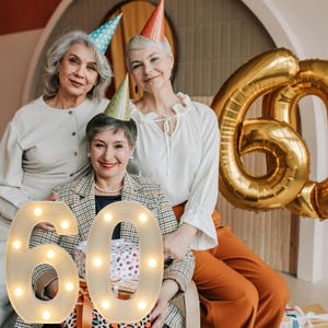 Light Up Number 60, Birthday Party Decor, Reusable Marquee Sign image 5